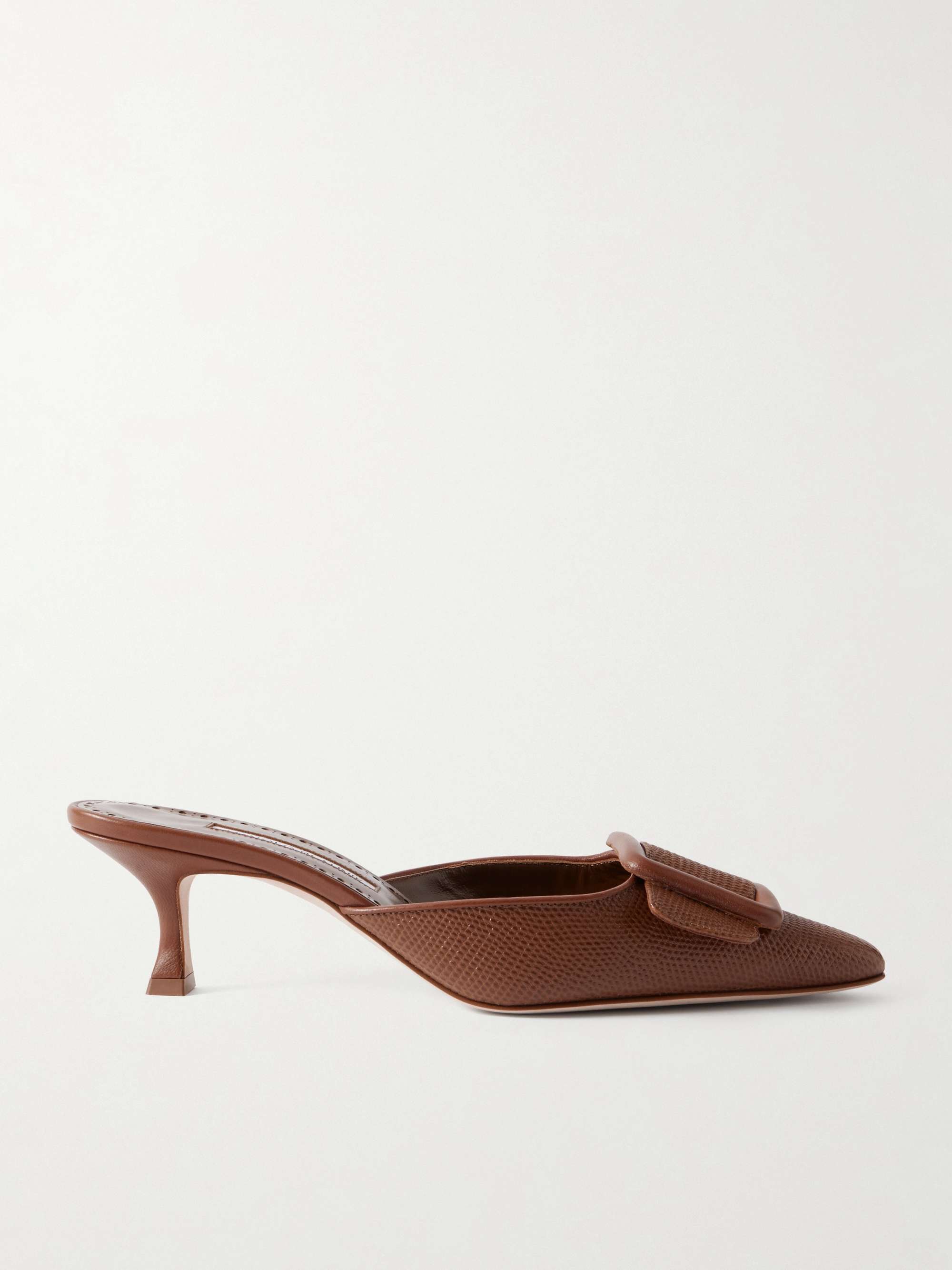 Maysalebi 50 Lizard-Effect Leather Mules