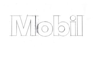 Straight from the drafting table: early logotype work for Mobil.