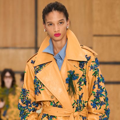 A woman at the burberry spring 2027 show.