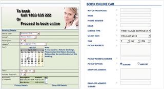 Initially this taxi booking form had unnecessary embellishment on the form fields, which are highly visible in the redesigned version