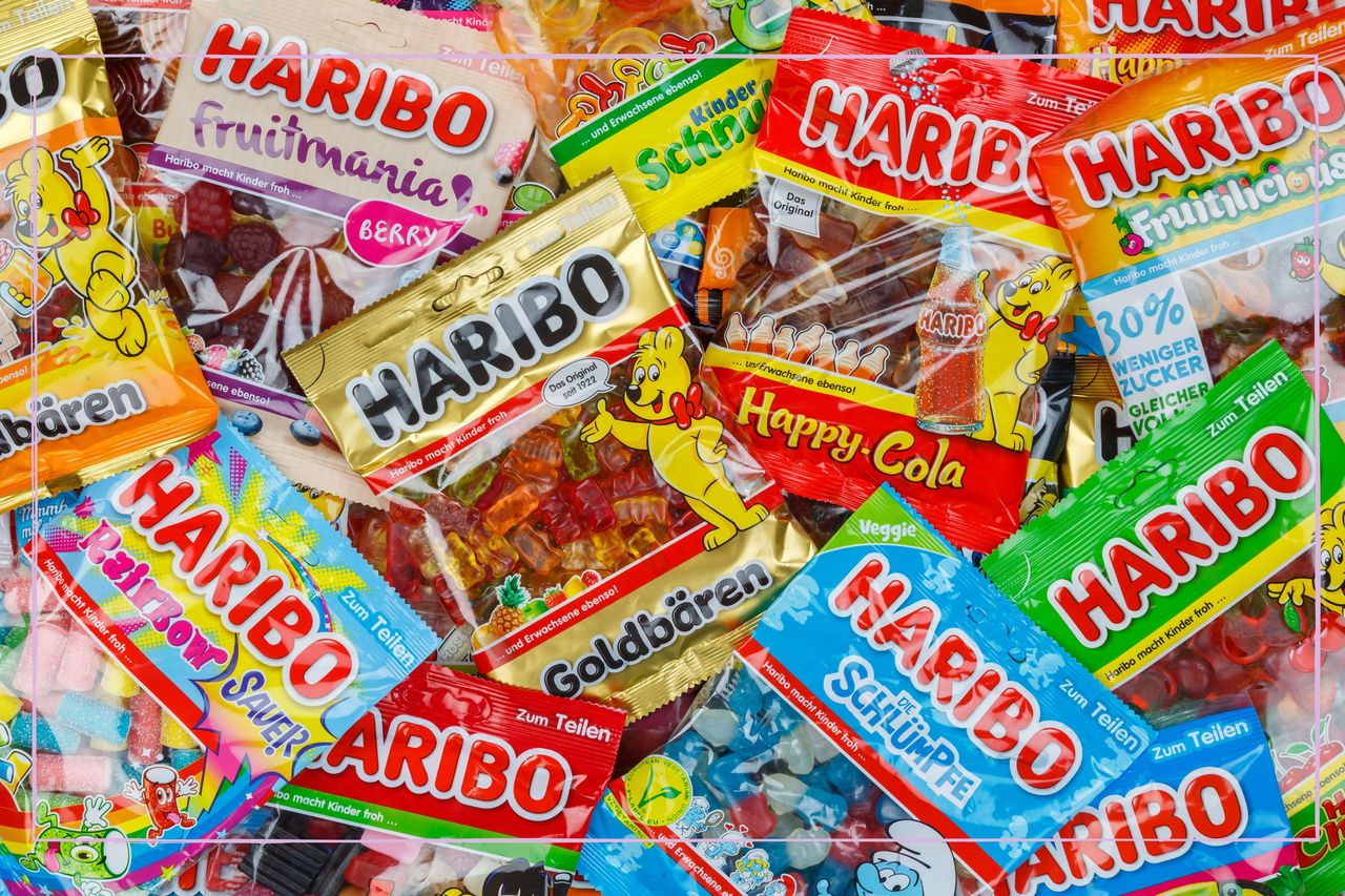 A variety of Haribo packets 