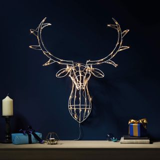 christmas light up stag head