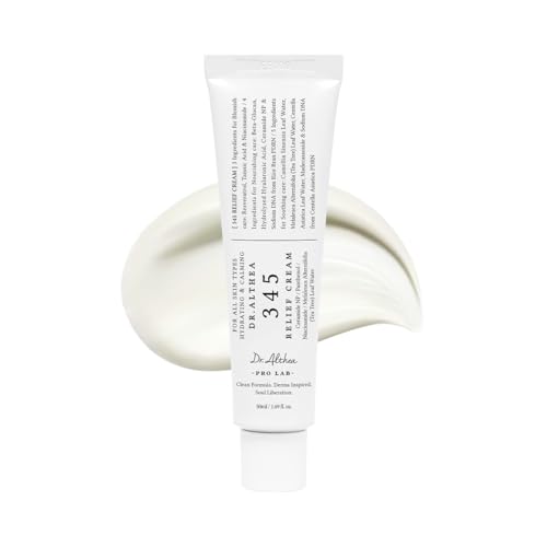 Dr.althea 345 Relief Cream | Daily Face Moisturizer for Soothing Recovery and Blemish Care With Pdrn &amp;amp; Niacinamide | Korean Vegan Skincare for All Skin Types, 1.69 Fl Oz (ver.2 - Pack of 1)
