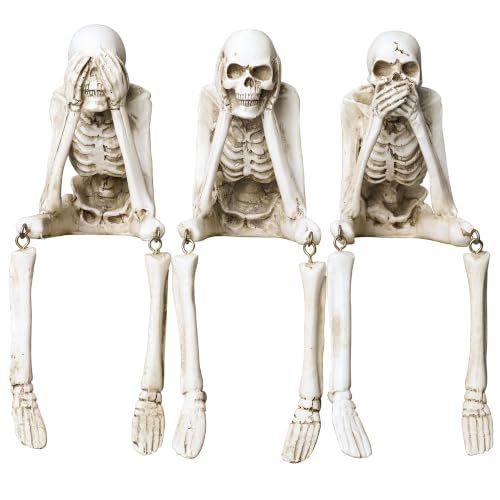 Halloween Skeleton Decor, 3-Piece Skeleton Figurines