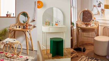 A trio of Urban Outfitters vanities taken from lifestyle shots on UO site