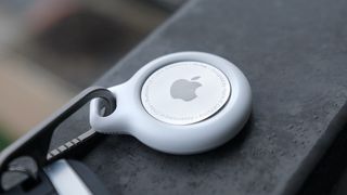 Apple AirTag in a keychain case
