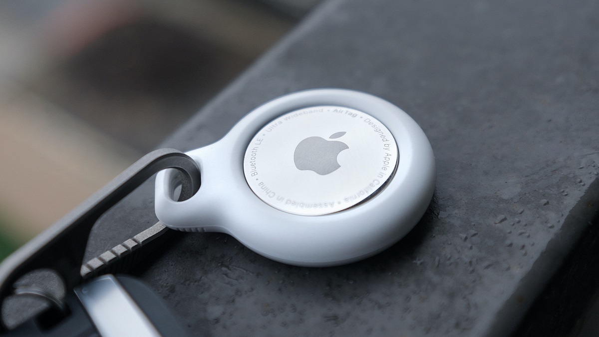 Apple AirTag in a keychain case