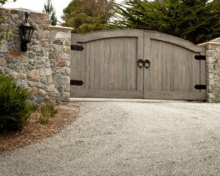 traditional double gate on driveway