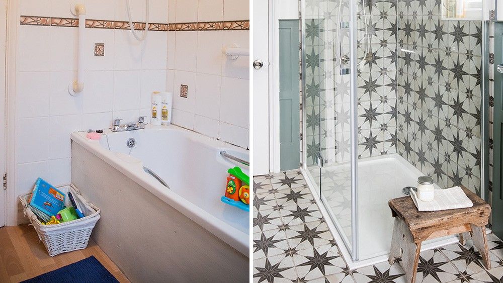 bathroom makeover from traditional to modern