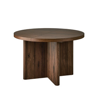 round dining table with fluted detailing