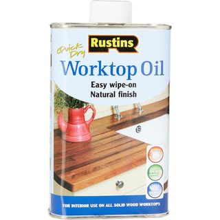 tin of rustins worktop oil