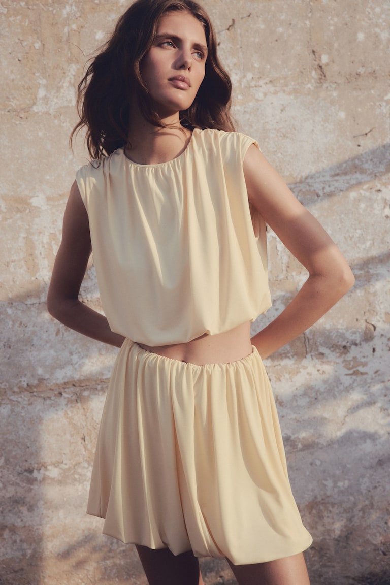 Bubble-Hem Mini Skirt