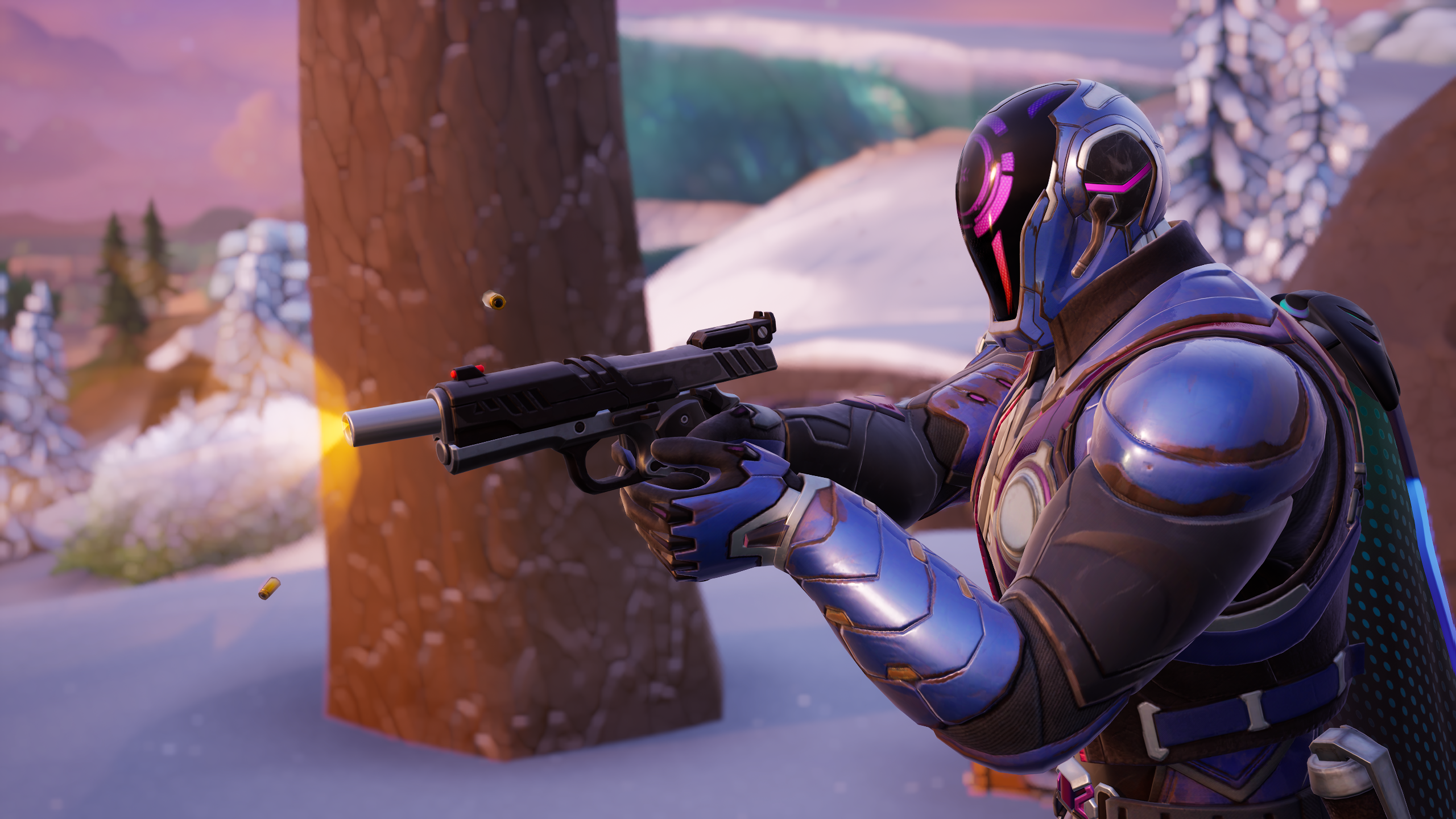 A Fortnite character wielding a pistol.