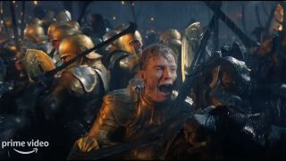 Finrod huutaa apua taistelussa The Lord of the Rings: The Rings of Powerissa