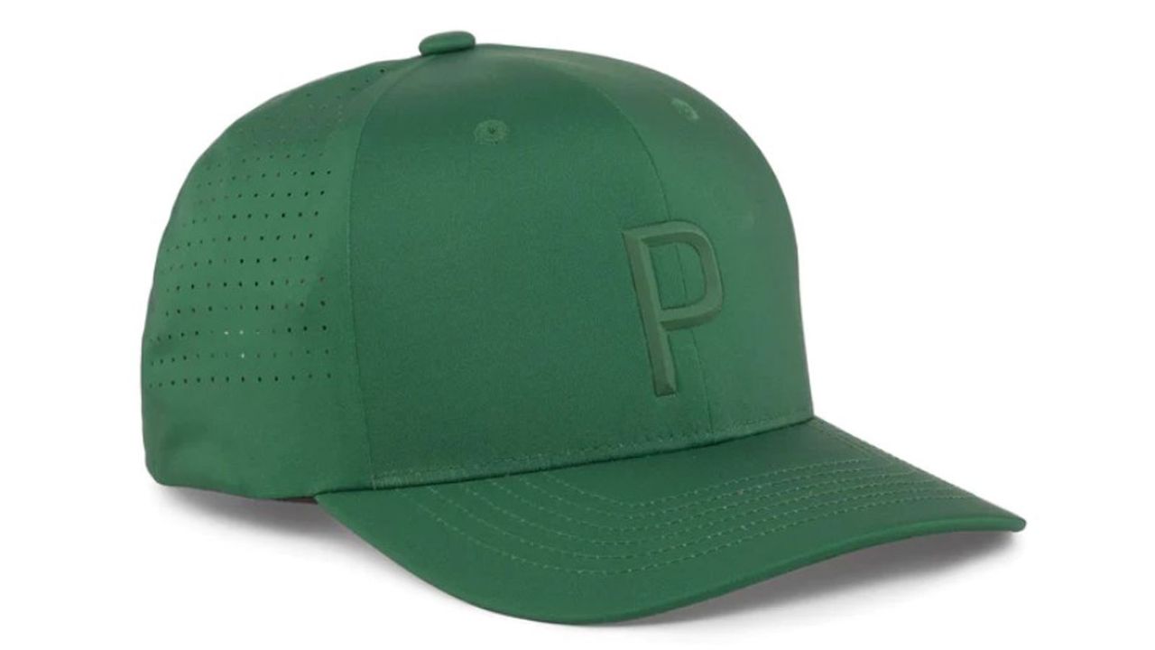 The Puma Tech P Snapback Cap on a white background