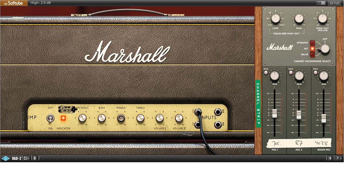 The Marshall Plexi offers Channel Strip settings with multiple microphone configurations