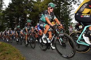 SAINT CHRISTO EN JAREZ FRANCE AUGUST 12 Andreas Schillinger of Germany and Team Bora Hansgrohe Emanuel Buchmann of Germany and Team Bora Hansgrohe Peloton during the 72nd Criterium du Dauphine 2020 Stage 1 a 2185km stage from Clermont Ferrand to Saint Christo en Jarez 752m dauphine Dauphin on August 12 2020 in Saint Christo en Jarez France Photo by Justin SetterfieldGetty Images