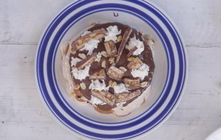 Snickers bar pancakes