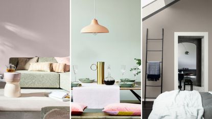 composite of three shades of the new Dulux compromise paint palette 