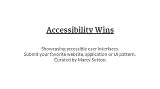 Celebrating instances of great accessibility