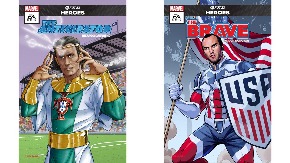 Two footballer superheroes in FIFA 23