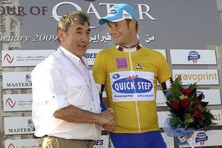 Eddy Merckx congratulates Tom Boonen