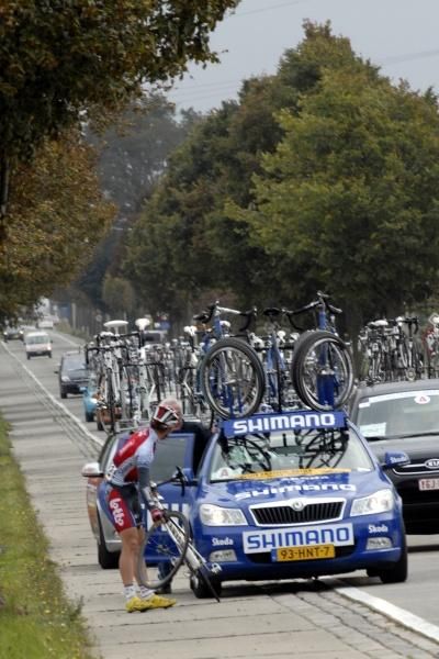 Mickael Delage (Silence-Lotto) was another rider to suffer a flat.