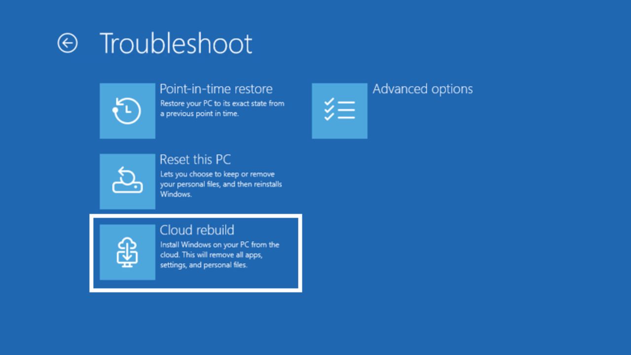 No more USB installation: Windows 11 Insiders now able to fully reset their system via cloud download even when the OS won't boot