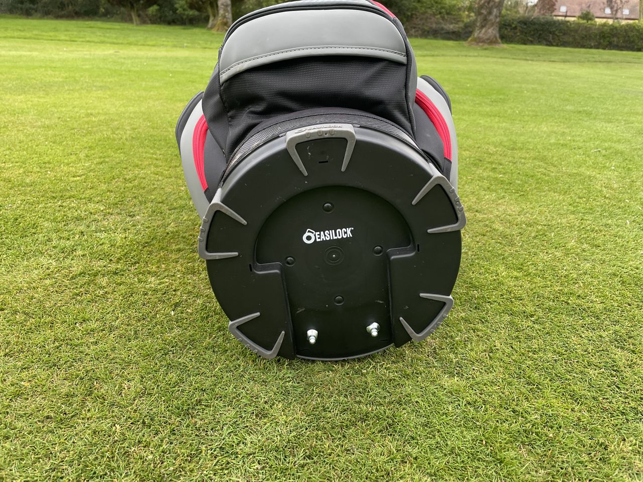 The Easilock pins on the Motocaddy Pro Series cart bag