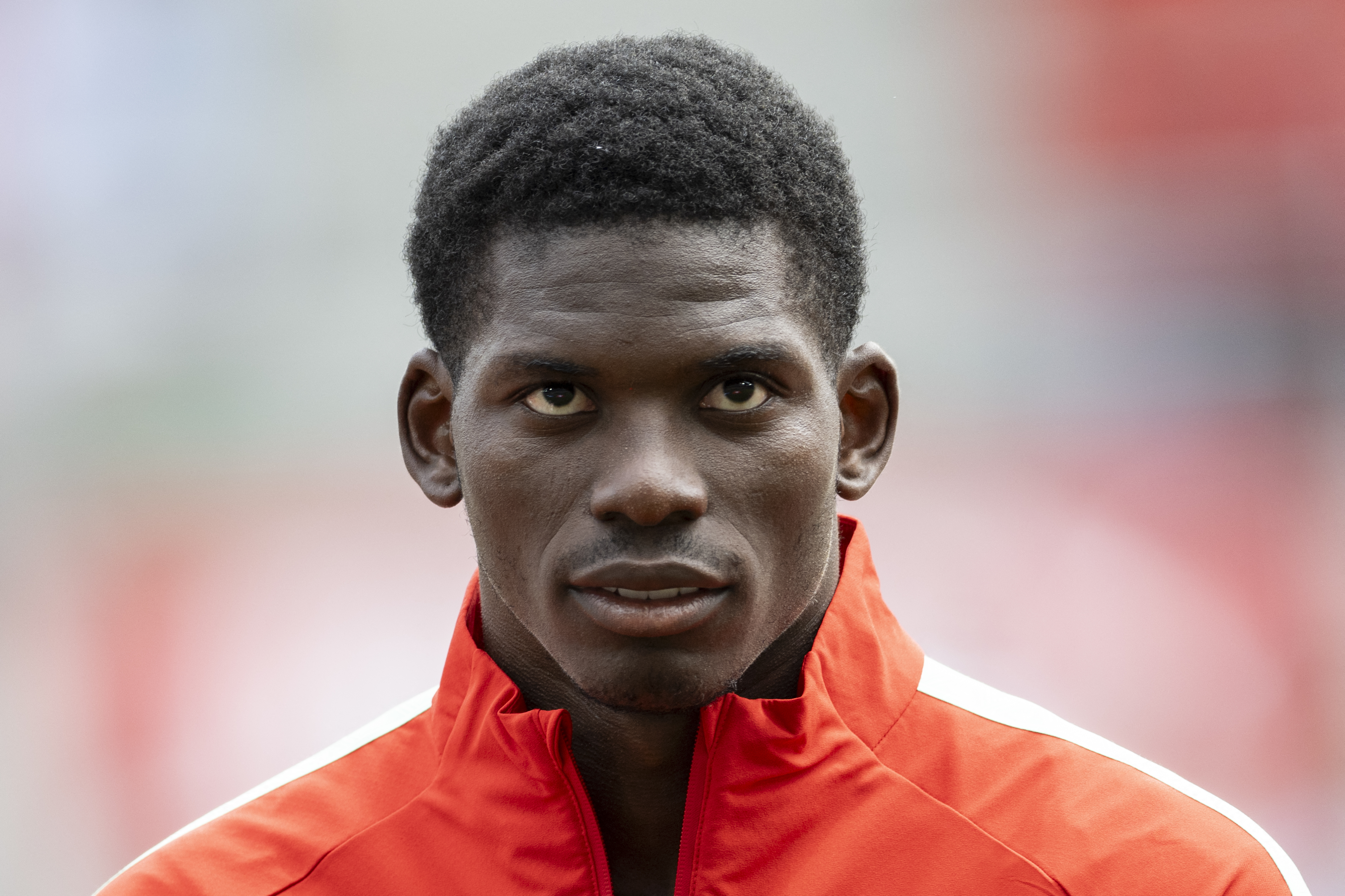 Switzerland's forward #7 Breel Embolo poses prior a friendly match between Switzerland and Jordania ahead of the 2026 FIFA World Cup football tournament at the Kybunpark stadium, in St. Gallen, on May 31, 2026. (Photo by Ennio LEANZA / AFP)