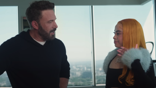Ben Affleck and Ice Spice starring together in a commercial for Dunkin' Donuts