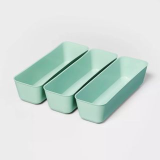 Brightroom 3pk Long Storage Trays in green