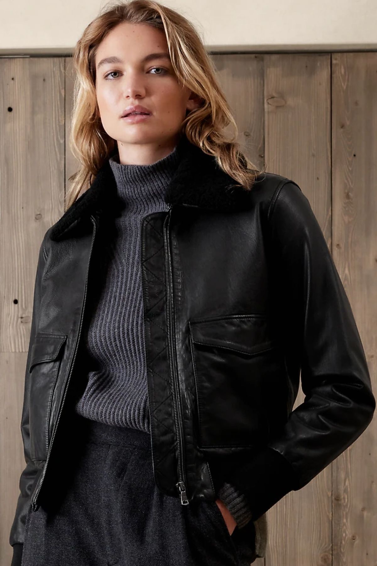 Edikted Faux Leather Oversized Bomber Jacket