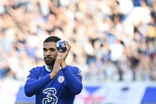 Ruben Loftus-Cheek applauds the Chelsea fans after a match against Newcastle in May 2023.