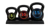 Best Choice Products 3-piece kettlebell set with storage rack