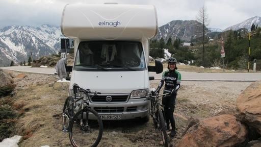 Elevation training ride over the Passo Manghen, Italy.