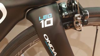 LEO 10 painted on the Pinarello DOGMA F8 fork