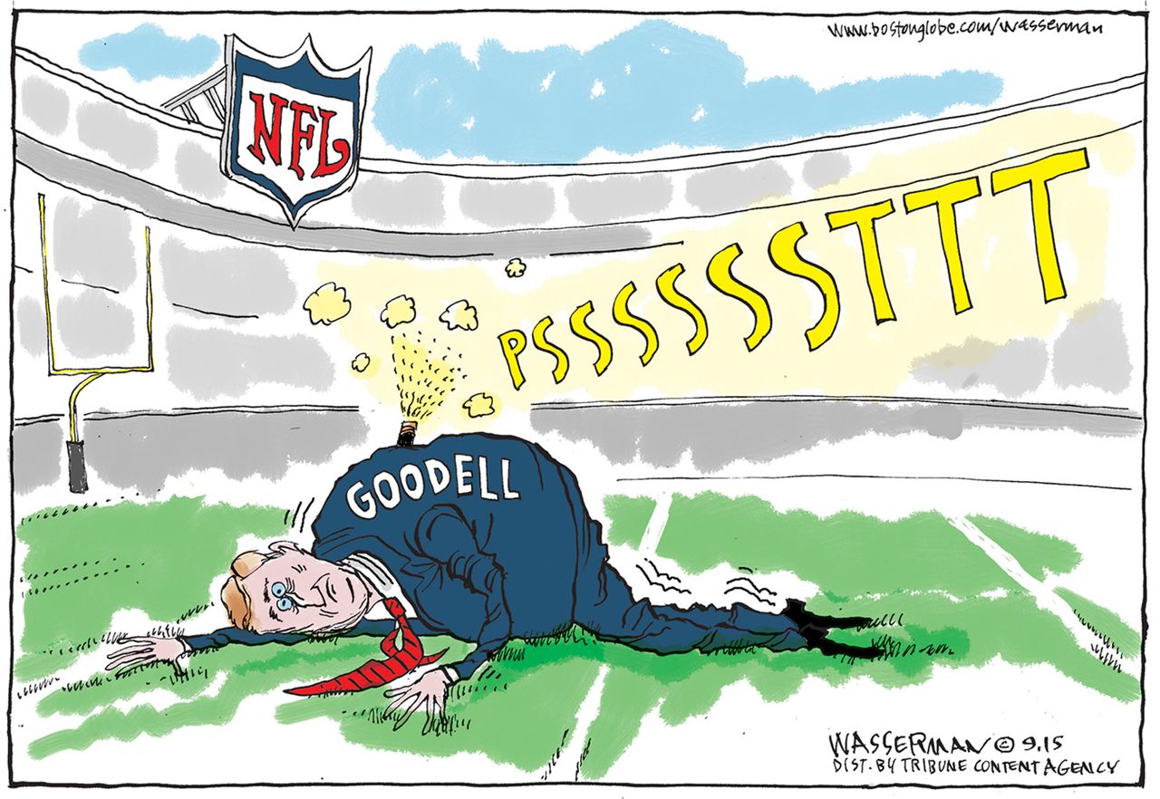 Political cartoon U.S. NFL Goodell