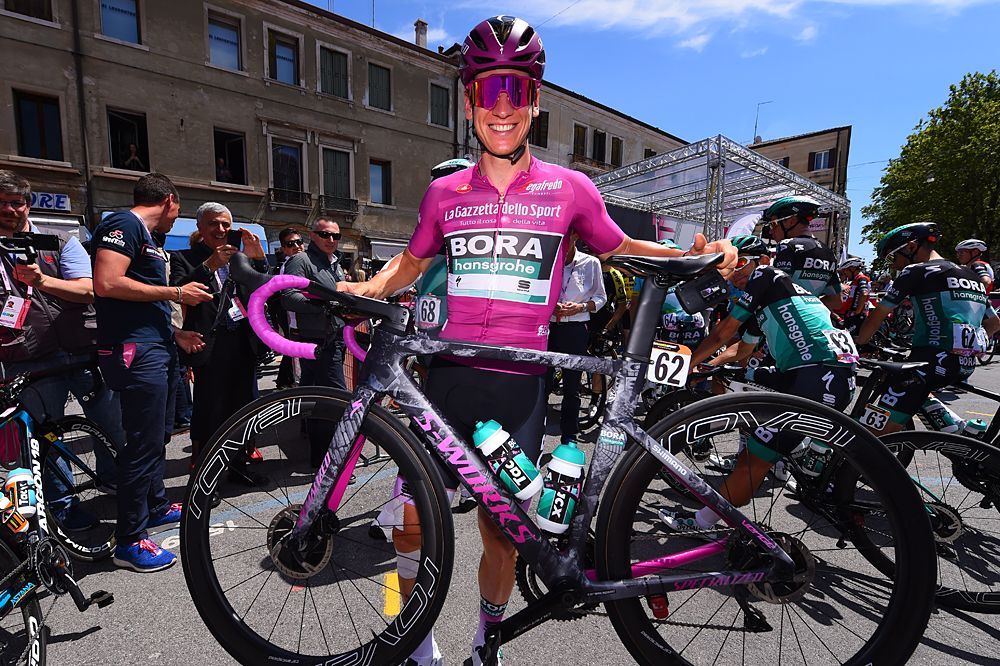 Pascal Ackermann (Bora-Hansgrohe) leads the points classification, stage 19 Giro d'Italia
