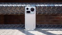 The back of the silver Nothing Phone 4a Pro