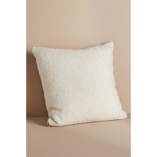 white boucle throw pillow