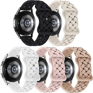 TRA 5 Pack Sport Breathable Silicone Band for Samsung Galaxy Watch 5, Watch 5 Pro, Watch 4, and Watch Active 2