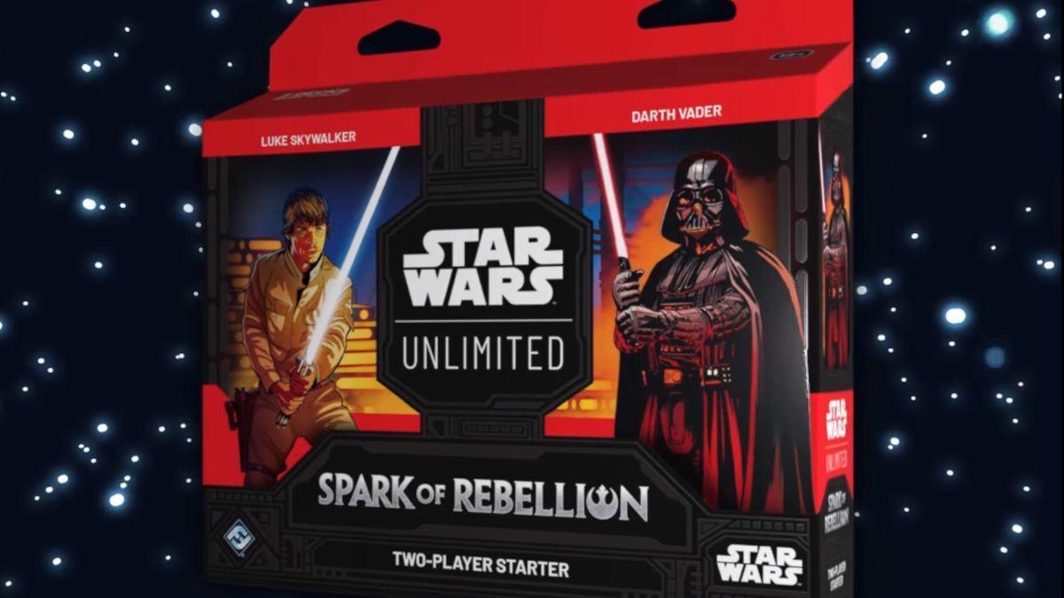 The Spark of Rebellion Star Wars: Unlimited set on a background of stars