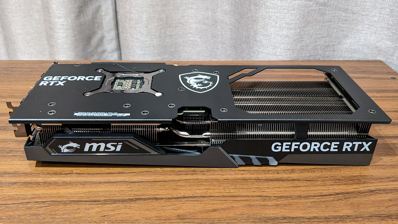 MSI GeForce RTX 4070 Gaming X Trio side and top view