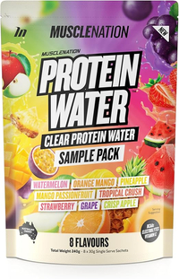 Muscle Nation Protein Water Variety pack (8 x 30g Sachets) | $39.99 $27.49