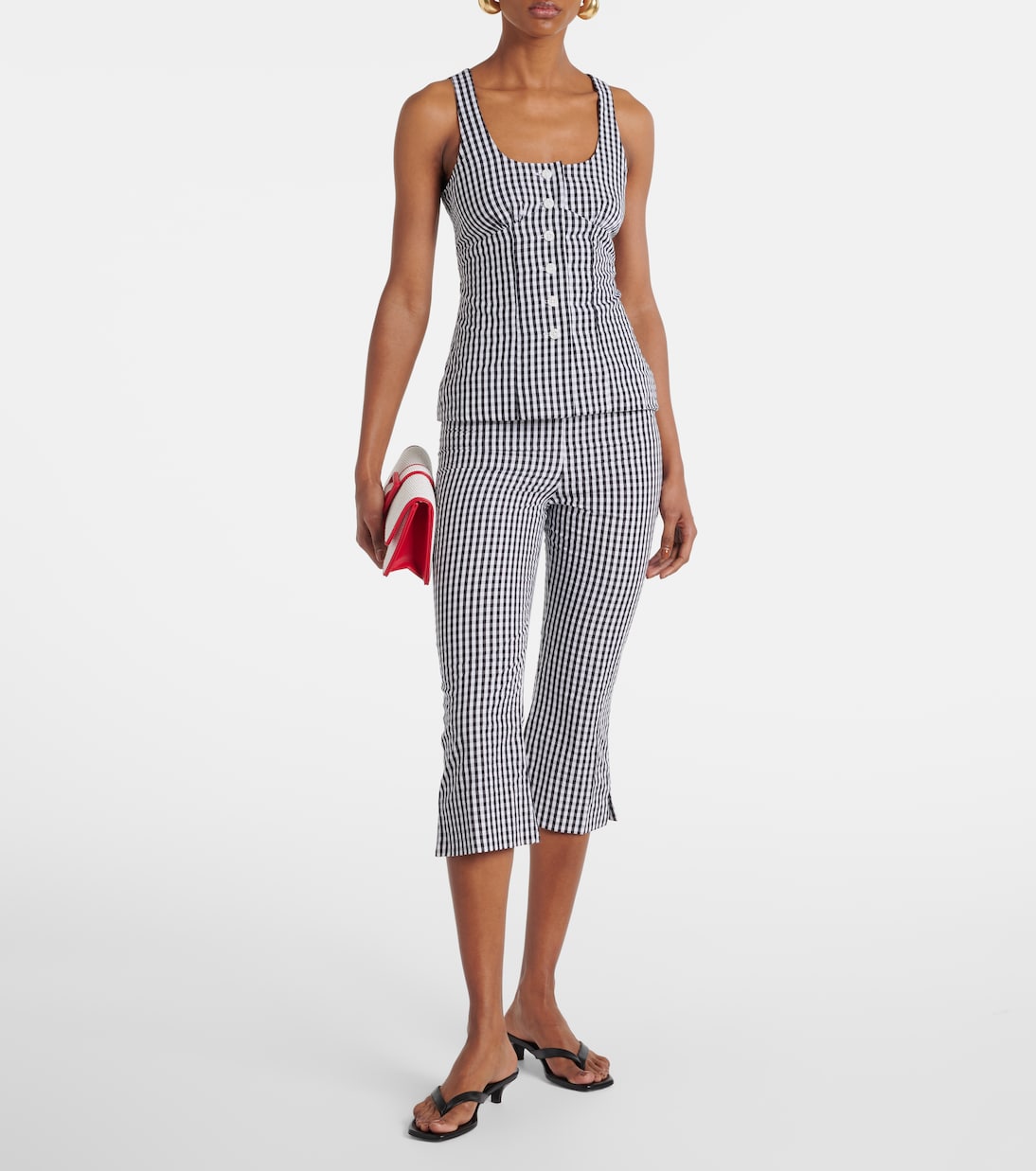 Gingham Cotton Poplin Top