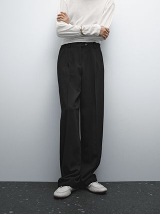 Darted Trousers With Tab Detail