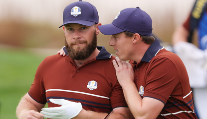 Tyrrell Hatton and Matt Fitzpatrick during the 2025 Ryder Cup