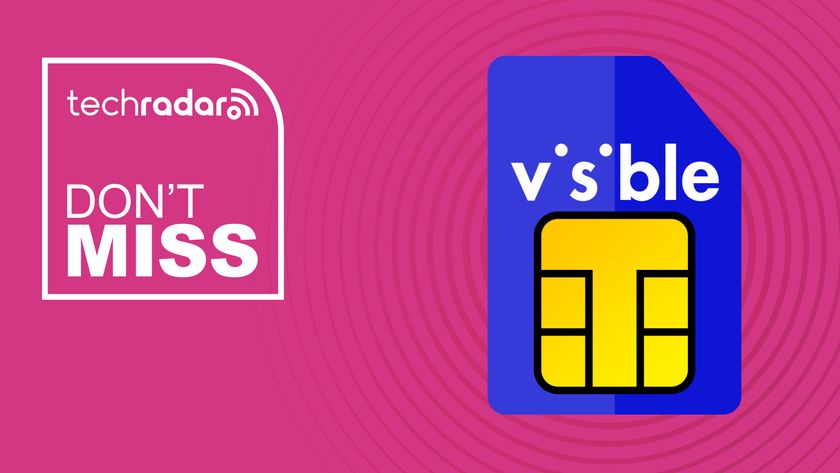 Visible branded SIM card on magenta background with don&#039;t miss text overlay