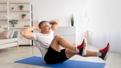 A man doing a core workout 